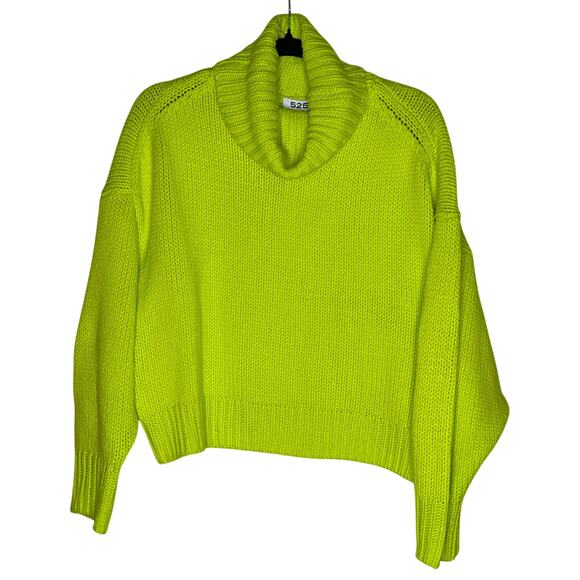 NWT 525 America Edie Peridot Lime Chunky Turtleneck Sweater – Size XS - Picture 7 of 11